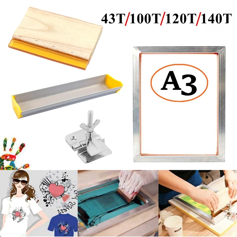 Screen Printing Squeegee - طقم أدوات طباعة شاشة A3 إطار