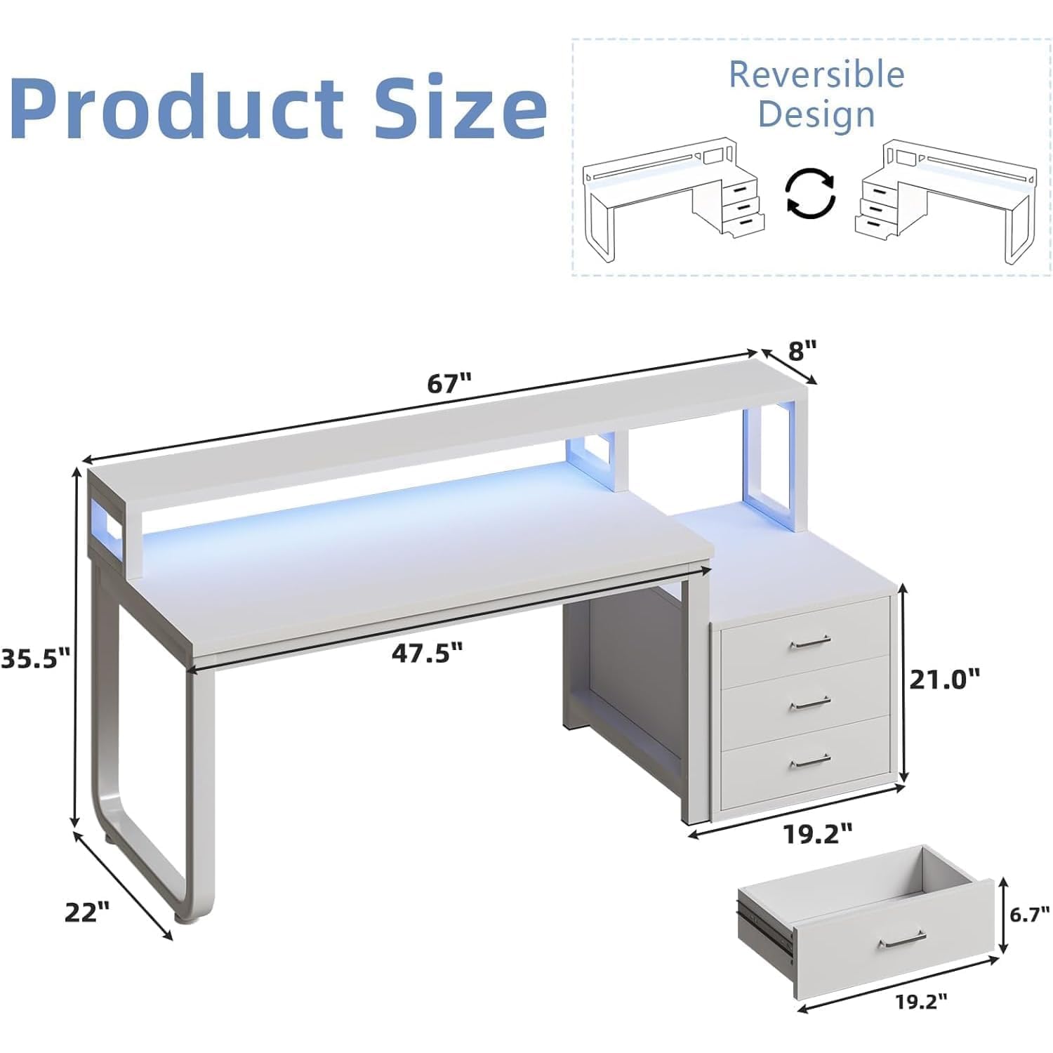 مكتب أبيض بطول 67 بوصة مع 3 أد - مراجعة Commercial Printer وسعره