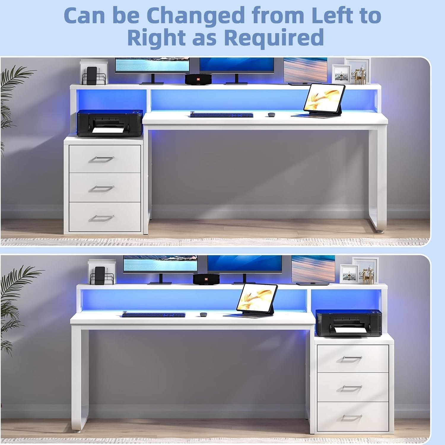 مكتب أبيض بطول 67 بوصة مع 3 أد - مراجعة Commercial Printer وسعره